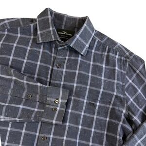 RODD & GUNN Sports Fit Button Up Shirt Mens L Blue Woven in Italy‎ Long Sleeve